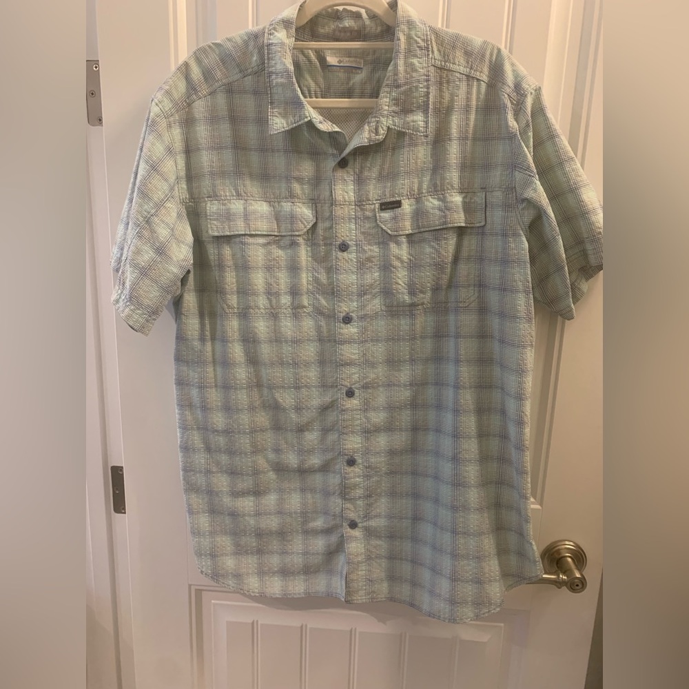 Columbia Men's Short Sleeve Silver Ridge Seersucker Short Sleeve Shirt XL